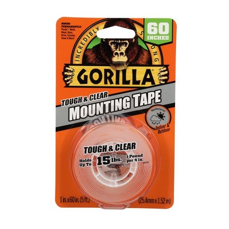 GORILLA GLUE Double Sided 1 in. W X 60 in. L Mounting Tape Clear 6065003